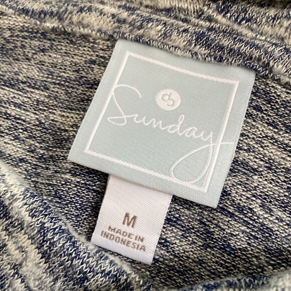 DB Sunday Blue and White 3/4 Length Sleeve Blouse - Picture 2 of 7